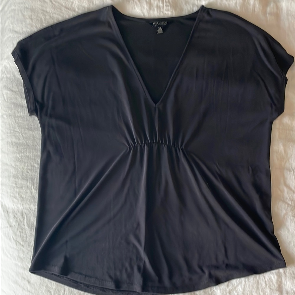 Lucky Brand Black V-Neck Women's Top